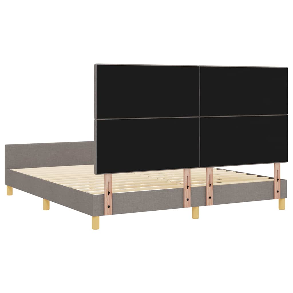 vidaXL Ramka łóżka Z zagłówkiem Ciemnoszary 180 x 200 cm tkanina