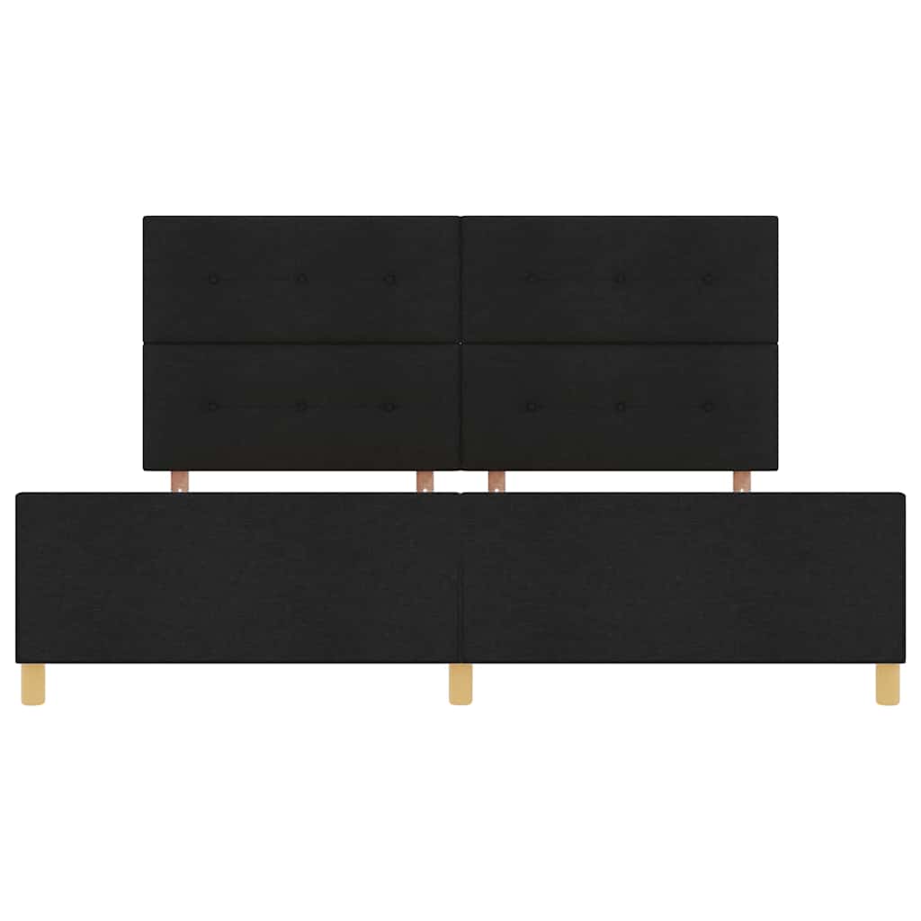vidaXL Ramka łóżka Z zagłówkiem Czarny 200 x 200 cm tkanina