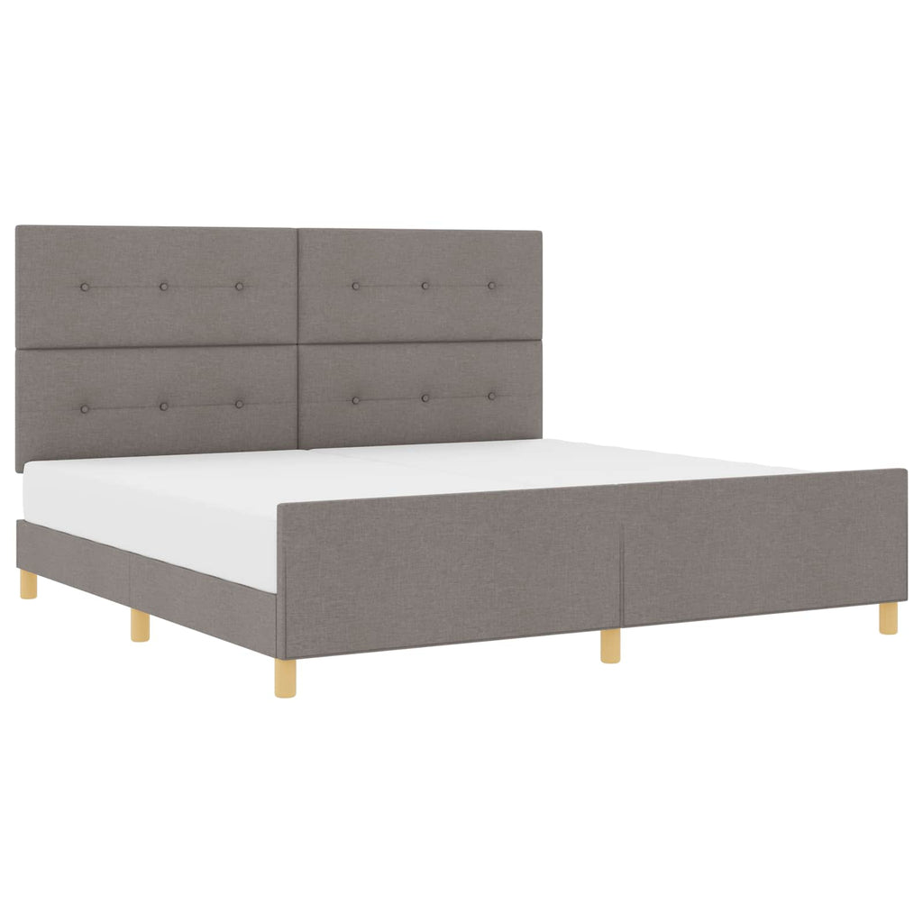 vidaXL Ramka łóżka Z zagłówkiem Ciemnoszary 200 x 200 cm tkanina