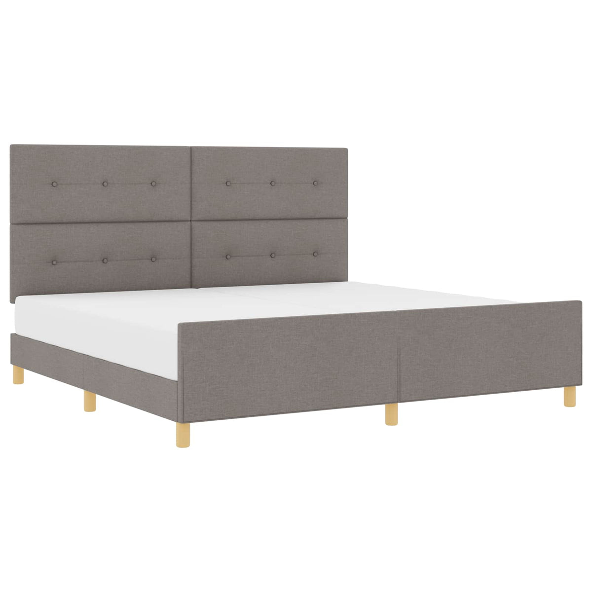vidaXL Ramka łóżka Z zagłówkiem Ciemnoszary 200 x 200 cm tkanina