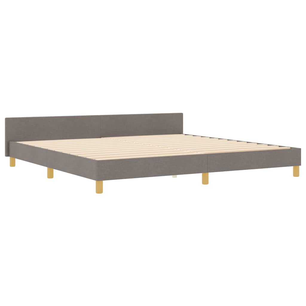 vidaXL Ramka łóżka Z zagłówkiem Ciemnoszary 200 x 200 cm tkanina