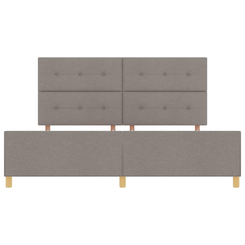 vidaXL Ramka łóżka Z zagłówkiem Ciemnoszary 200 x 200 cm tkanina
