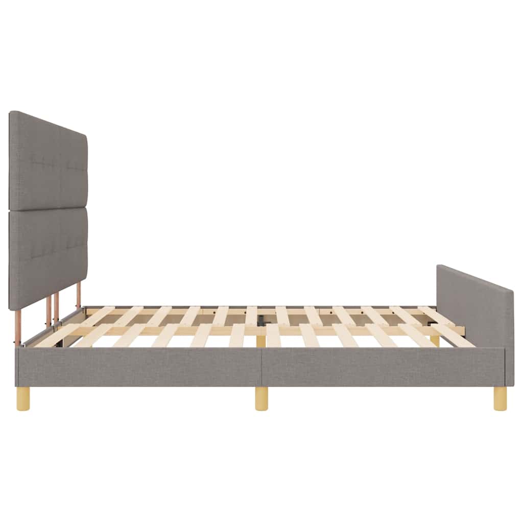vidaXL Ramka łóżka Z zagłówkiem Ciemnoszary 200 x 200 cm tkanina