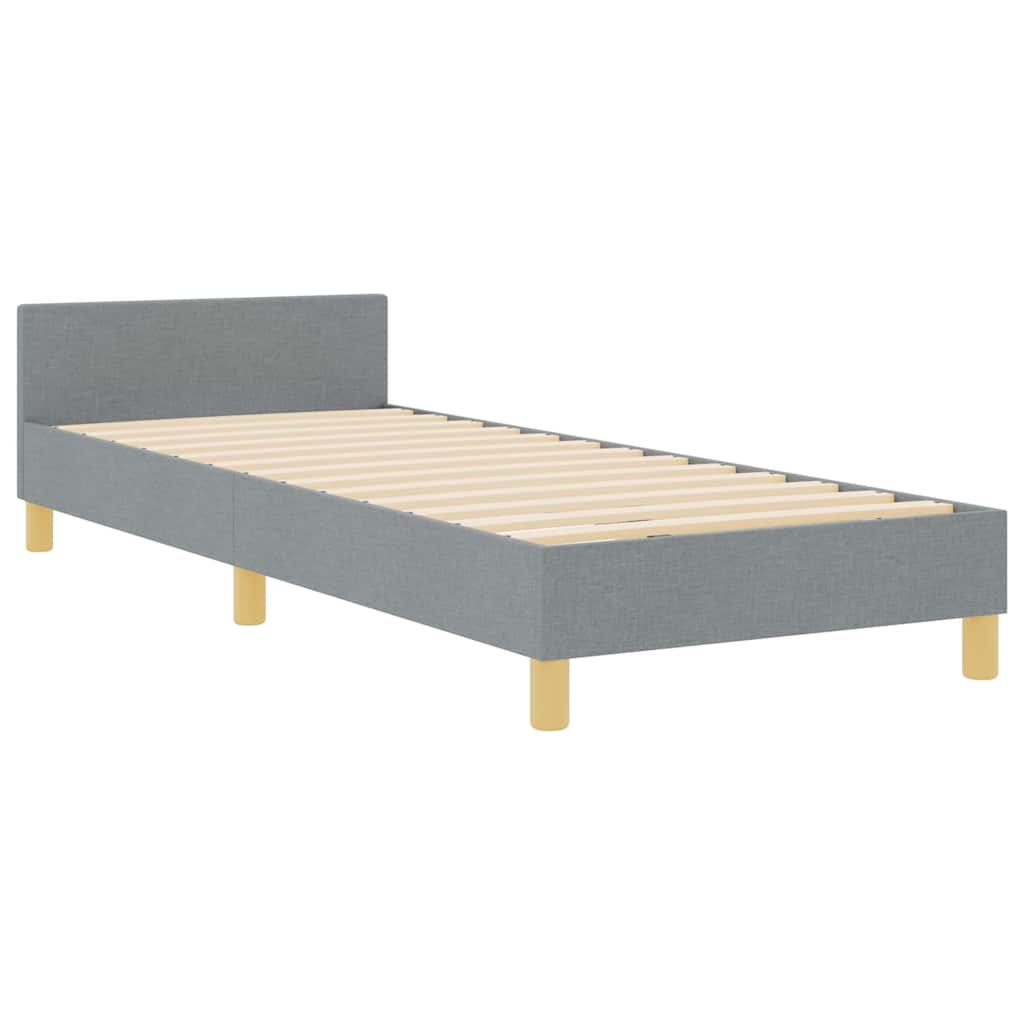 vidaXL Ramka łóżka Z zagłówkiem Jasnoszary 80 x 200 cm tkanina