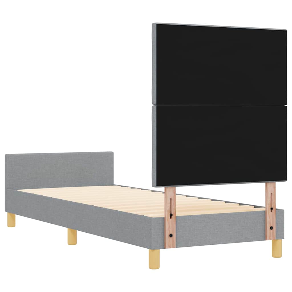 vidaXL Ramka łóżka Z zagłówkiem Jasnoszary 80 x 200 cm tkanina