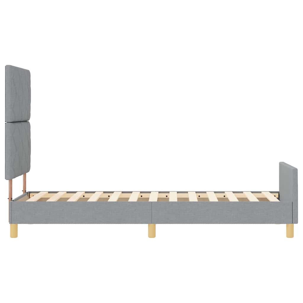 vidaXL Ramka łóżka Z zagłówkiem Jasnoszary 80 x 200 cm tkanina