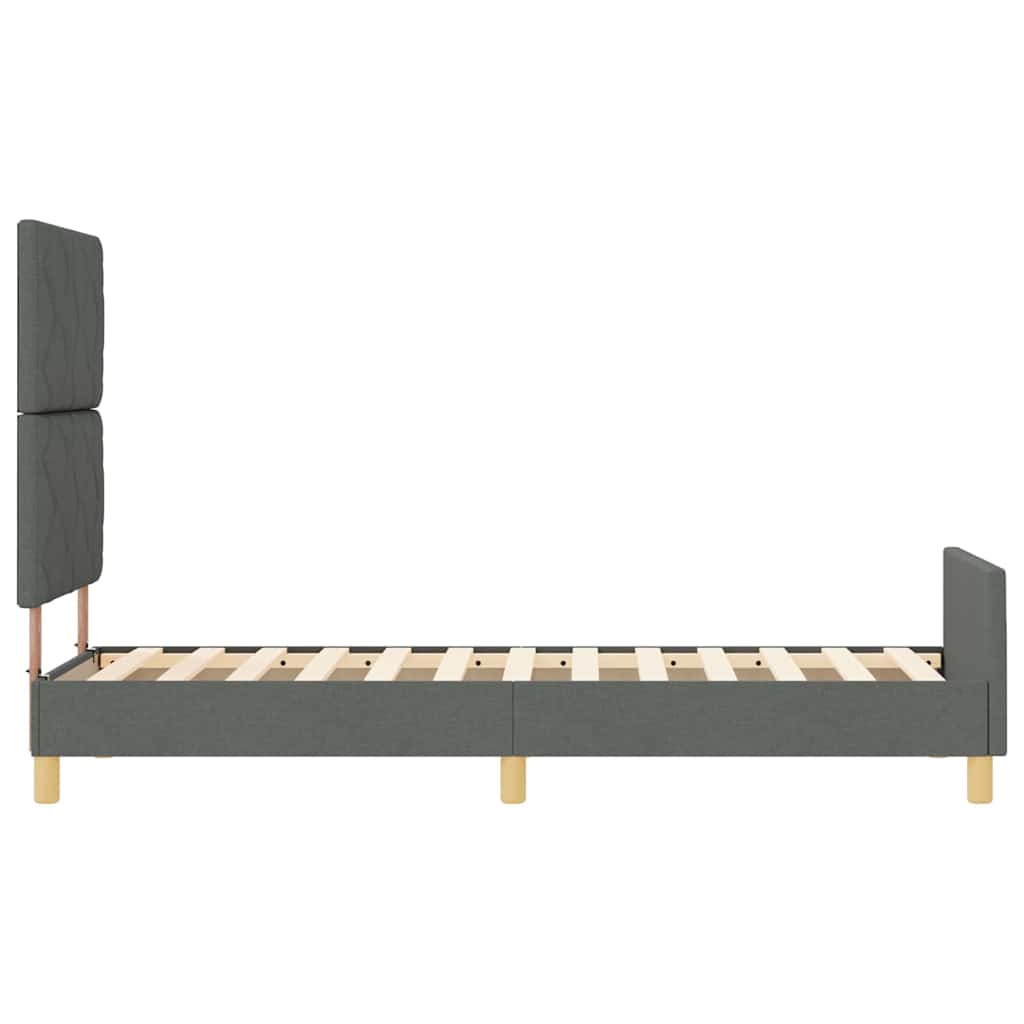 vidaXL Ramka łóżka Z zagłówkiem ciemno szary 80 x 200 cm tkanina