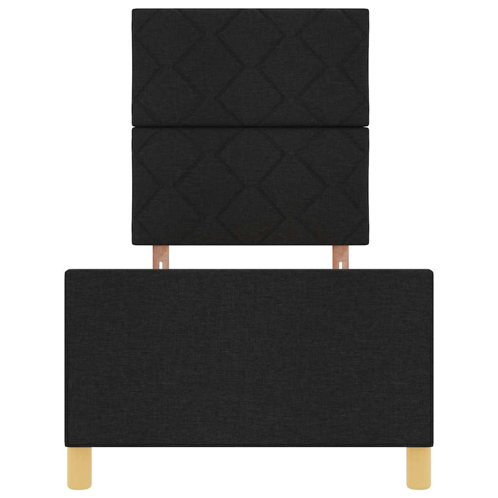 vidaXL Ramka łóżka Z zagłówkiem Czarny 80 x 200 cm tkanina