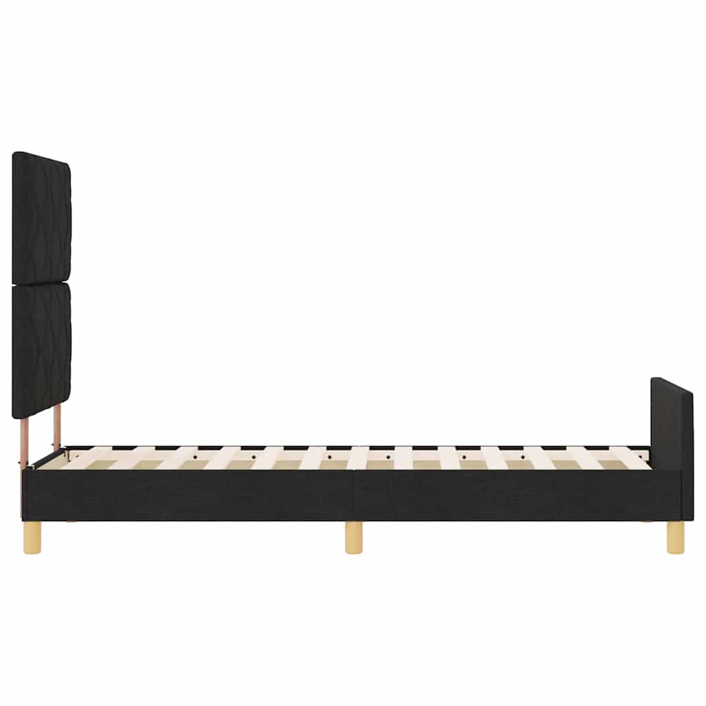 vidaXL Ramka łóżka Z zagłówkiem Czarny 80 x 200 cm tkanina