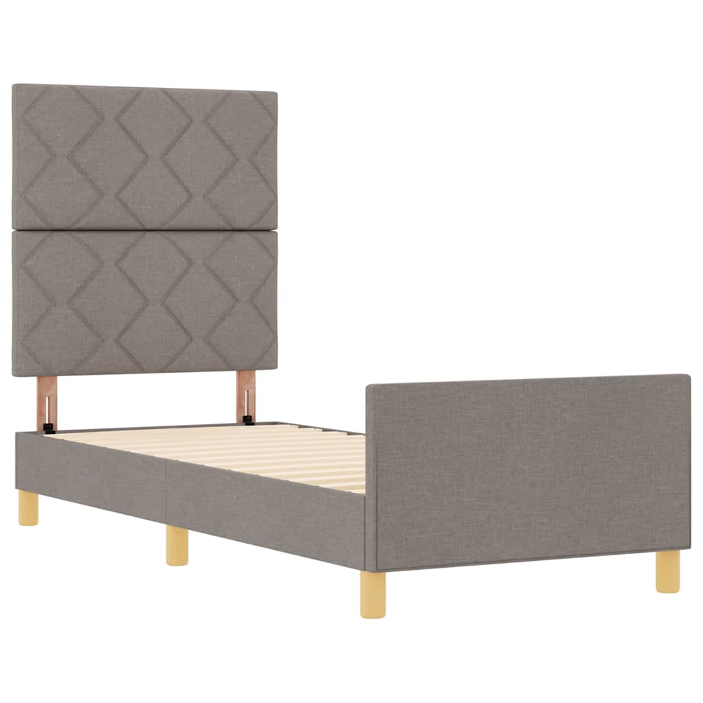 vidaXL Ramka łóżka Z zagłówkiem Ciemnoszary 80 x 200 cm tkanina