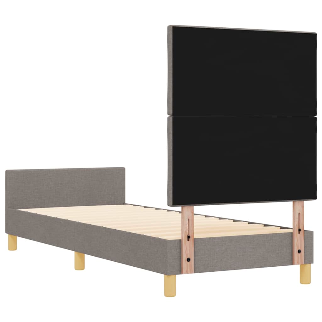 vidaXL Ramka łóżka Z zagłówkiem Ciemnoszary 80 x 200 cm tkanina