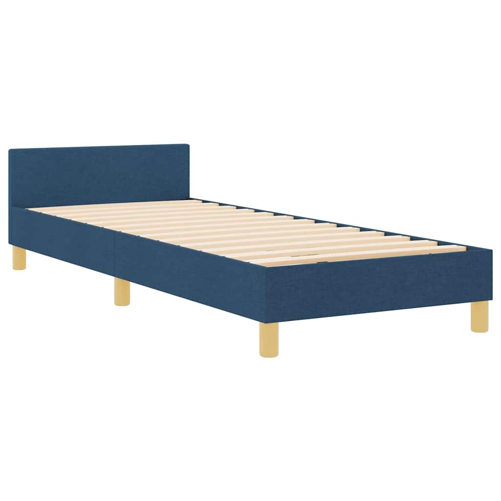 vidaXL Ramka łóżka Z zagłówkiem Niebieski 80 x 200 cm tkanina