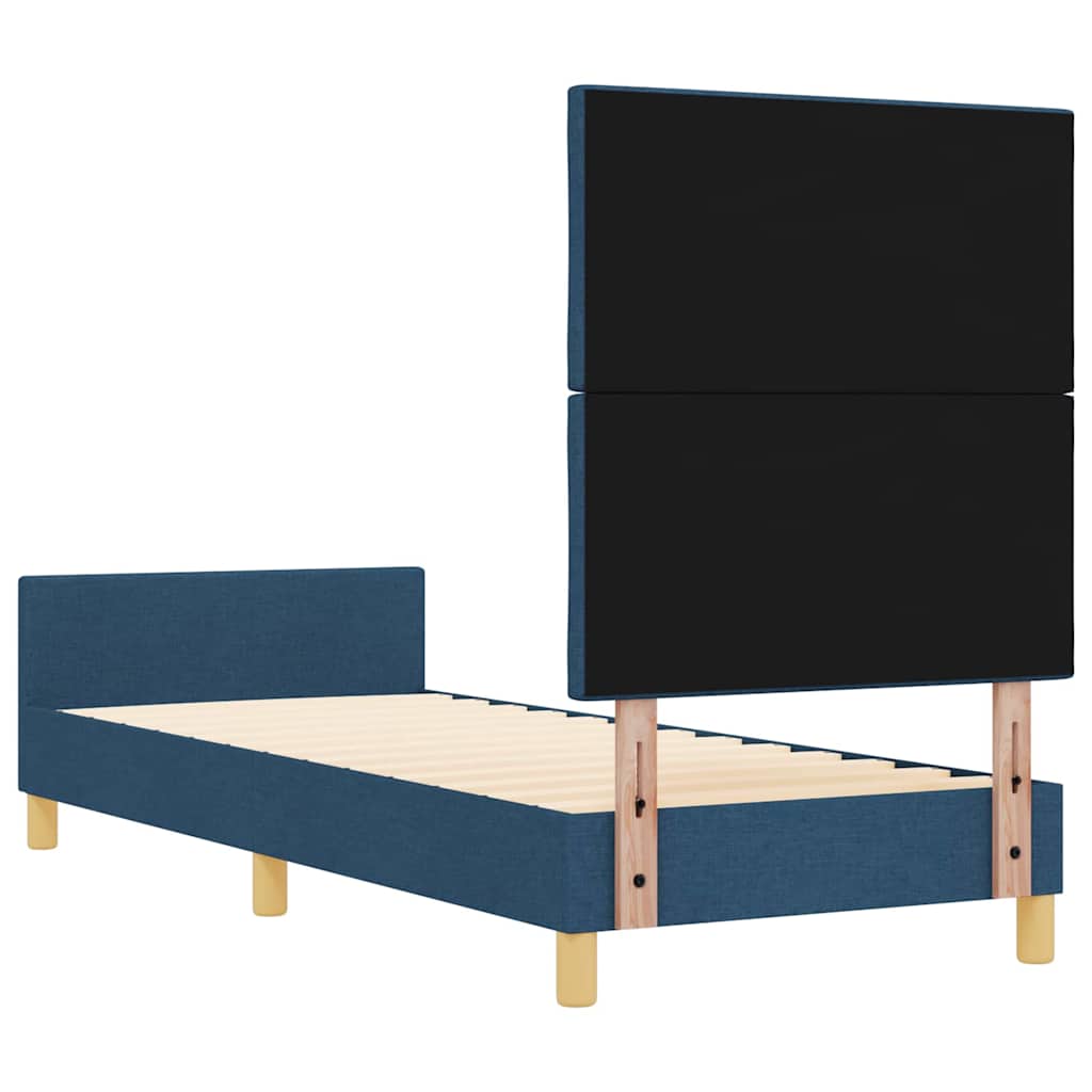 vidaXL Ramka łóżka Z zagłówkiem Niebieski 80 x 200 cm tkanina