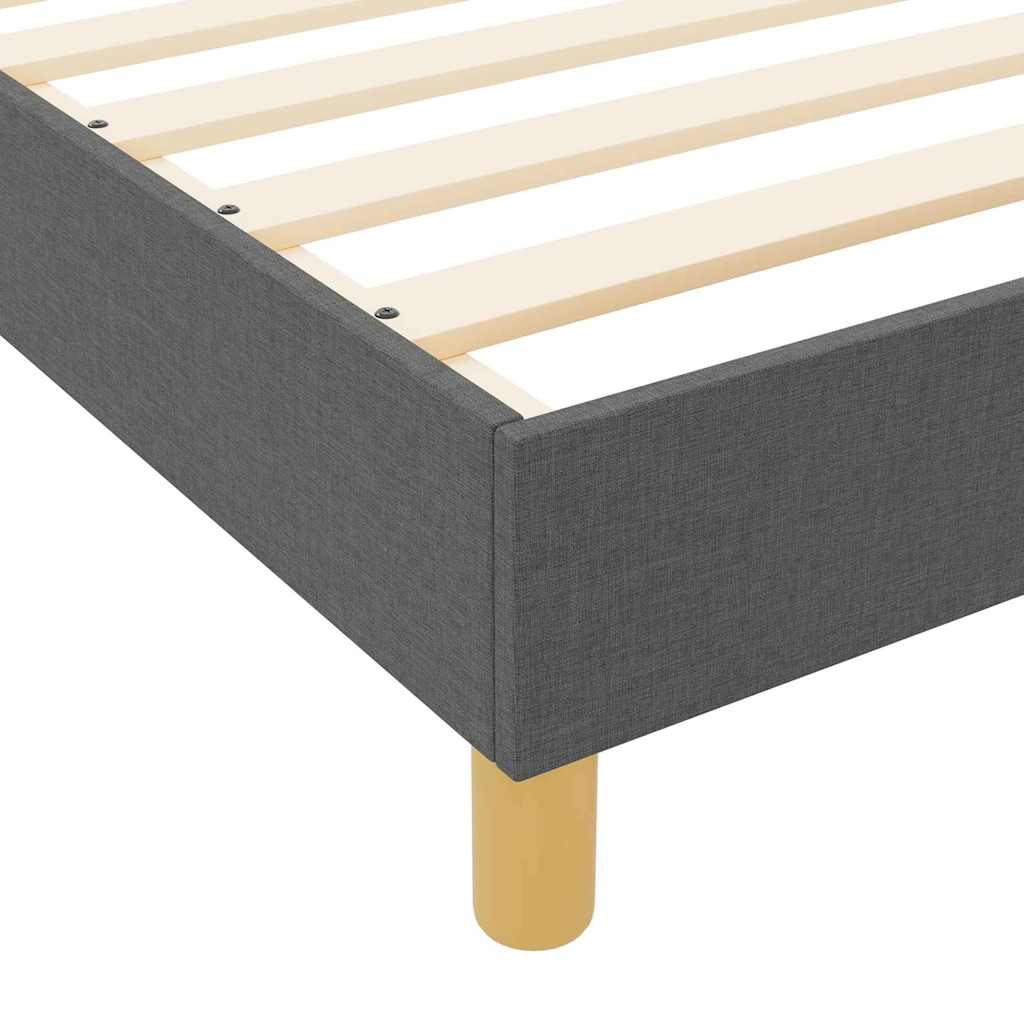 vidaXL Ramka łóżka Z zagłówkiem ciemno szary 90 x 200 cm tkanina
