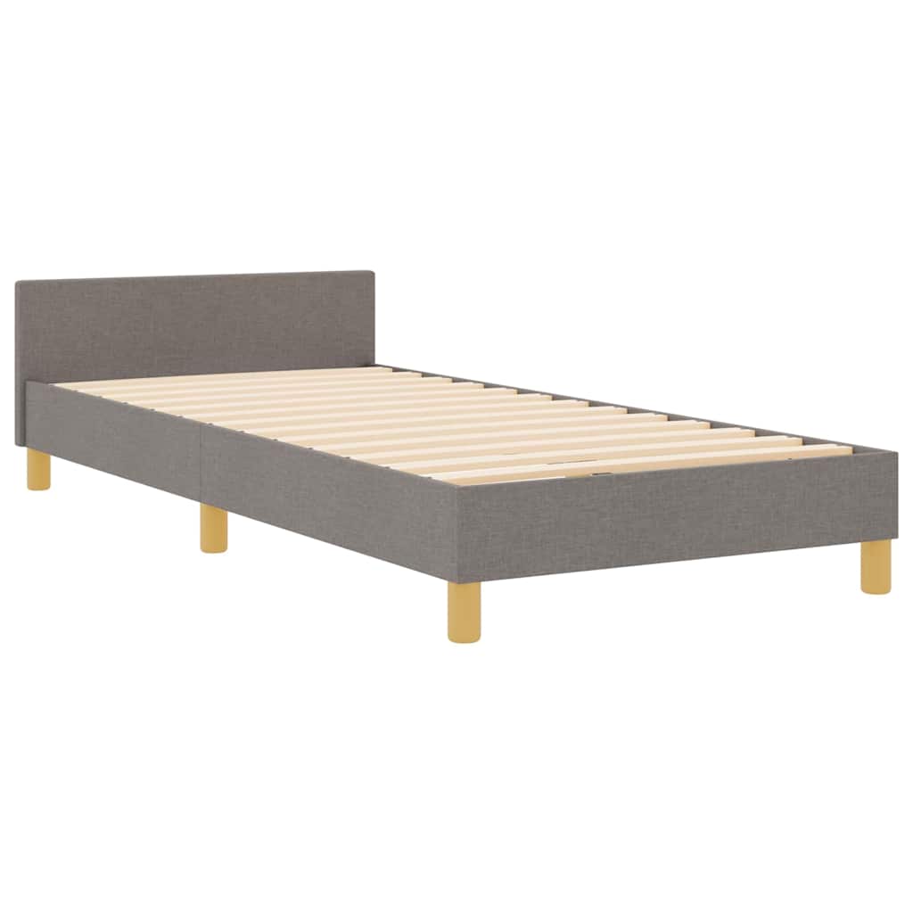 vidaXL Ramka łóżka Z zagłówkiem Ciemnoszary 100 x 200 cm tkanina