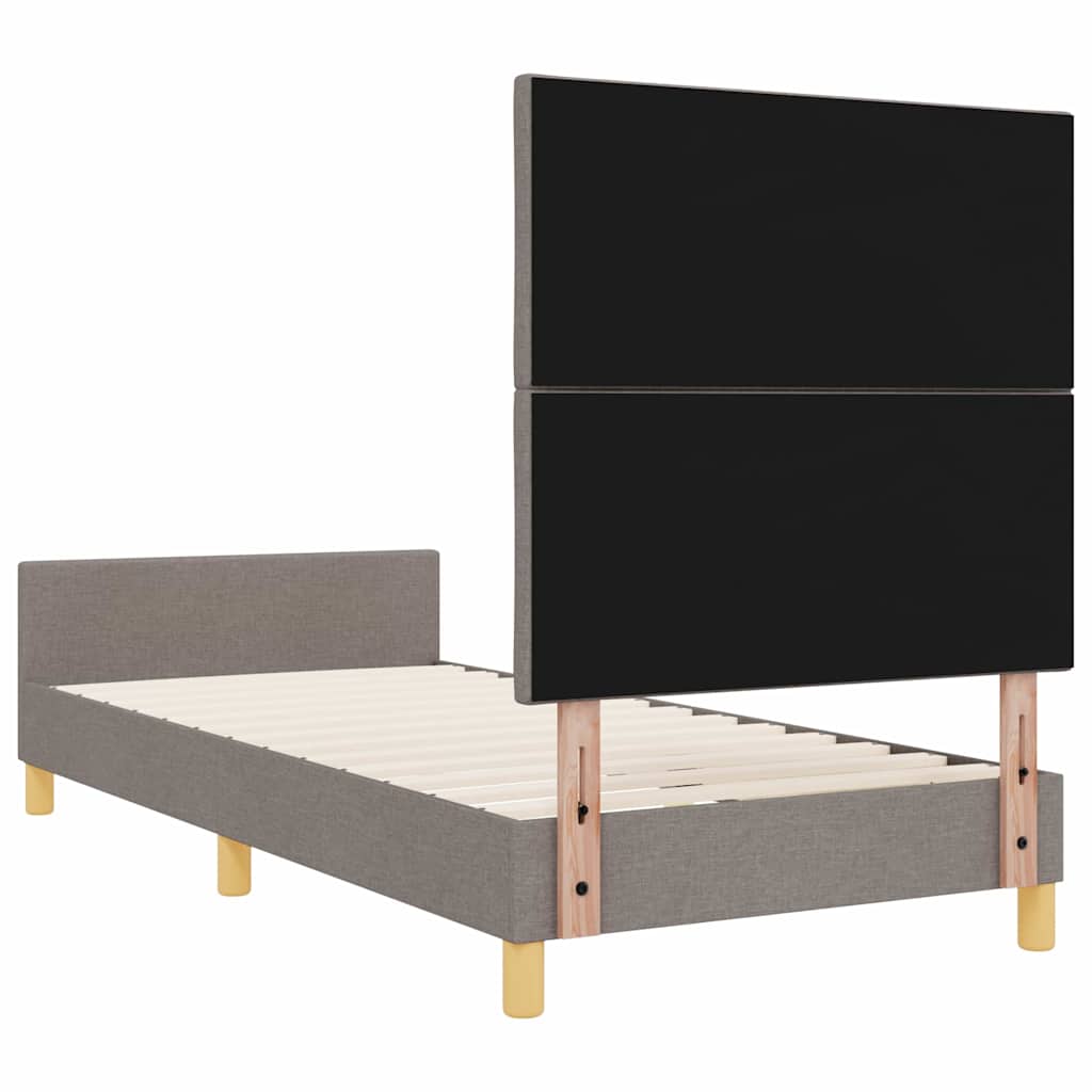 vidaXL Ramka łóżka Z zagłówkiem Ciemnoszary 100 x 200 cm tkanina