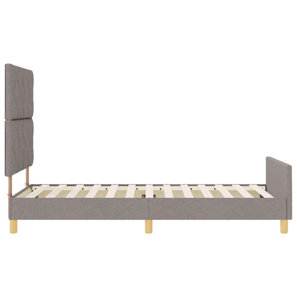 vidaXL Ramka łóżka Z zagłówkiem Ciemnoszary 100 x 200 cm tkanina