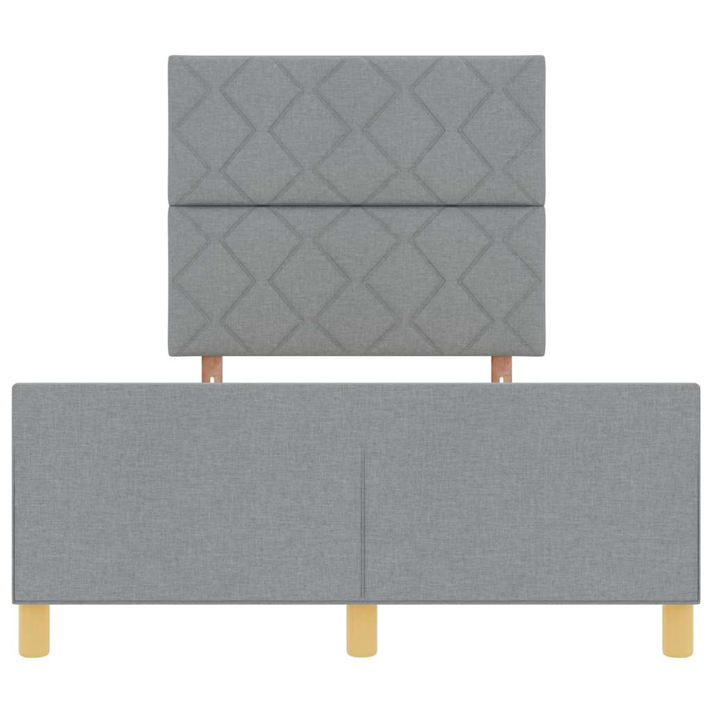 vidaXL Ramka łóżka Z zagłówkiem Jasnoszary 120 x 190 cm tkanina