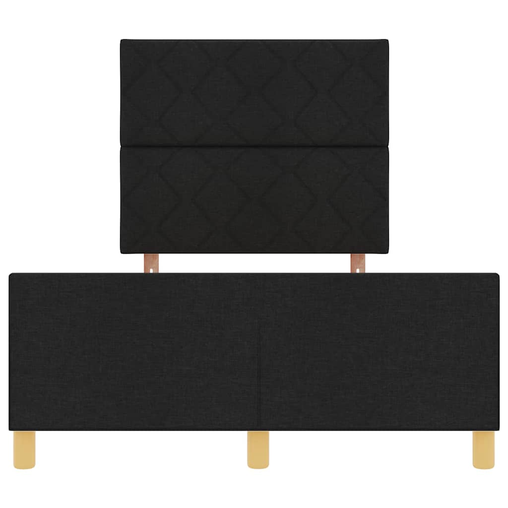 vidaXL Ramka łóżka Z zagłówkiem Czarny 120 x 190 cm tkanina