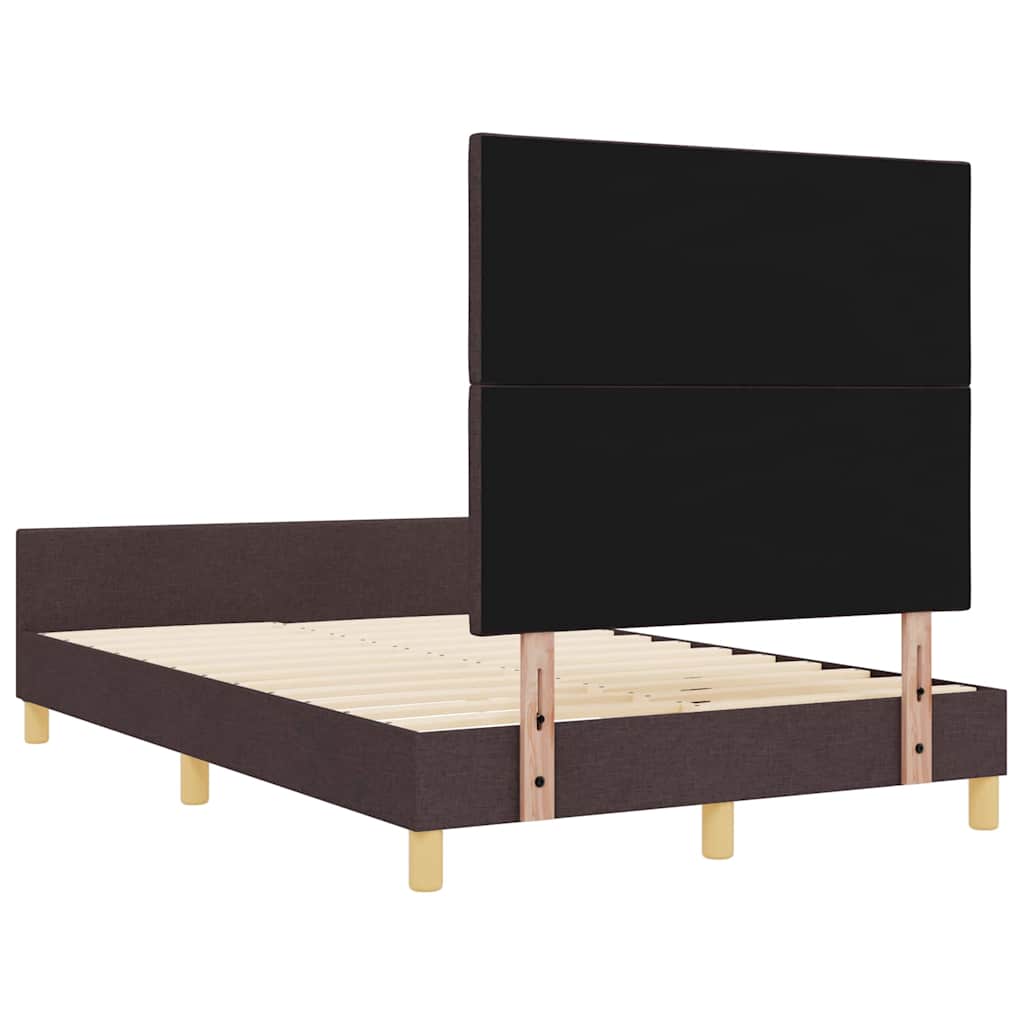 vidaXL Ramka łóżka Z zagłówkiem ciemnobrązowy 120 x 190 cm tkanina
