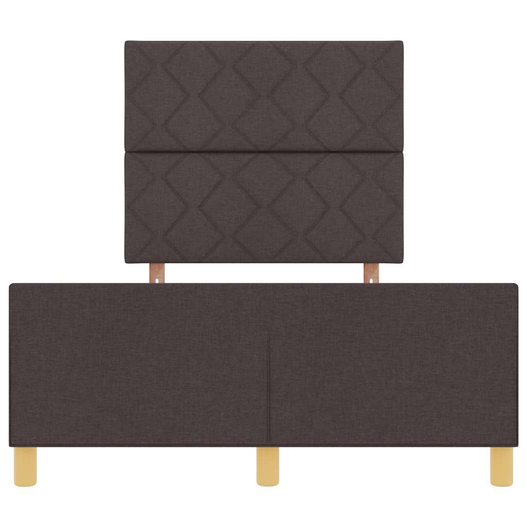 vidaXL Ramka łóżka Z zagłówkiem ciemnobrązowy 120 x 190 cm tkanina