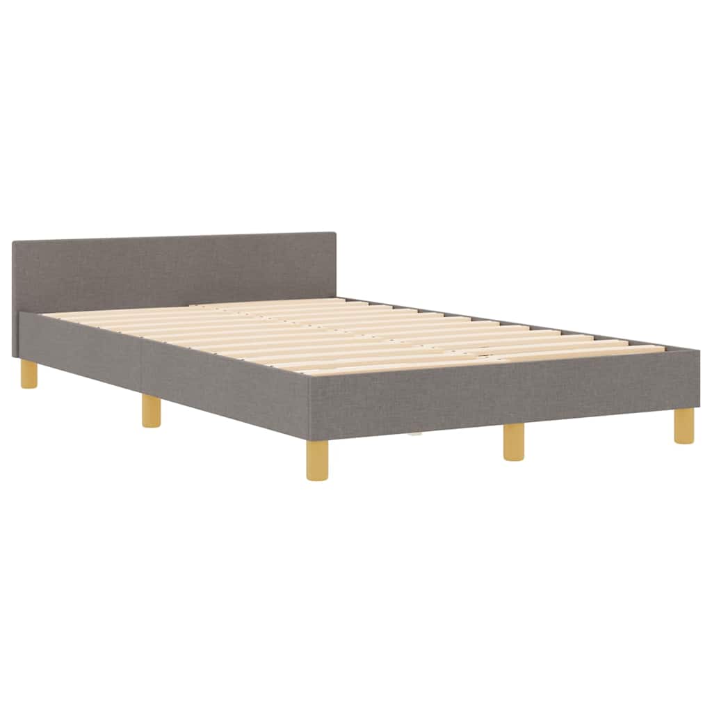 vidaXL Ramka łóżka Z zagłówkiem Ciemnoszary 120 x 190 cm tkanina