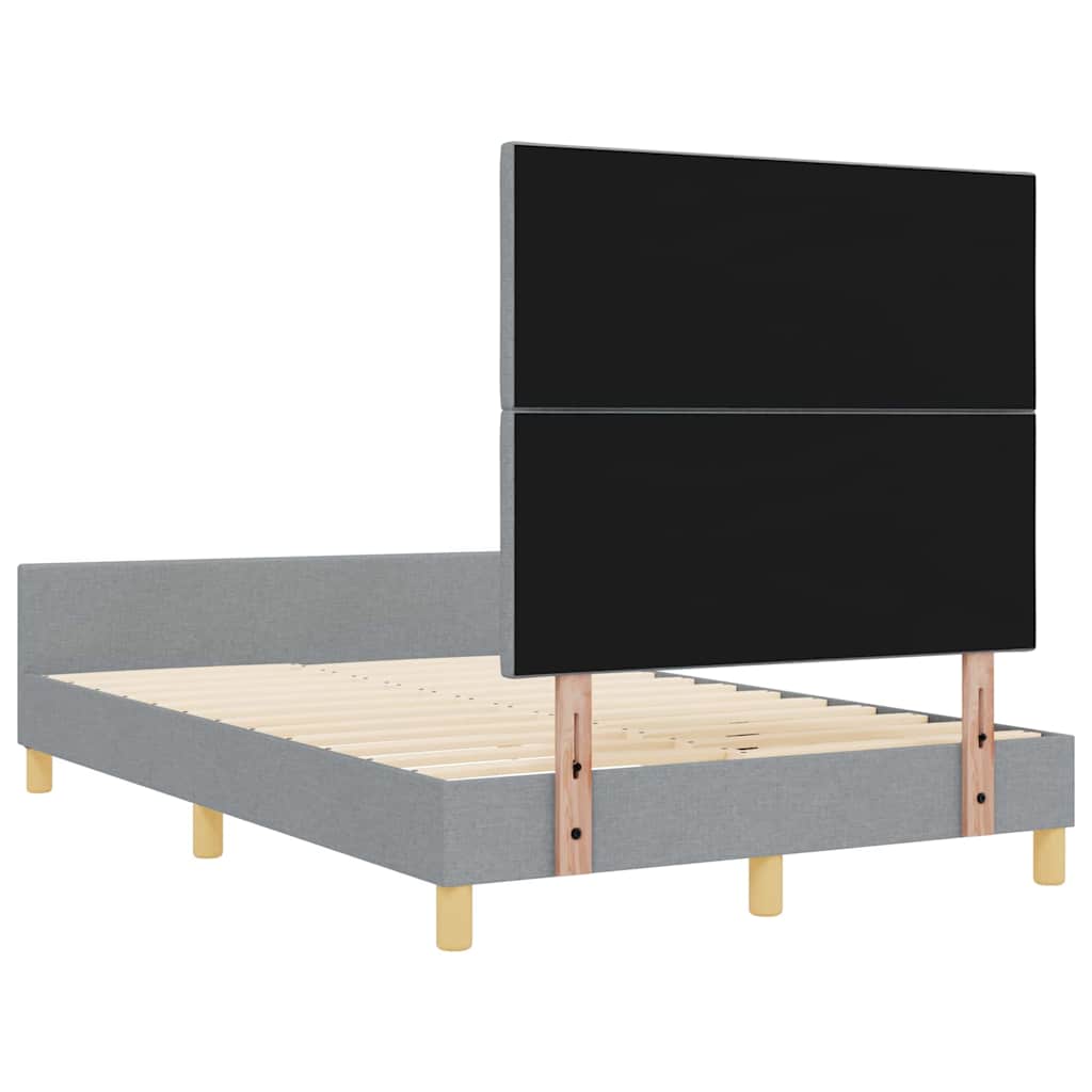vidaXL Ramka łóżka Z zagłówkiem Jasnoszary 120 x 200 cm tkanina