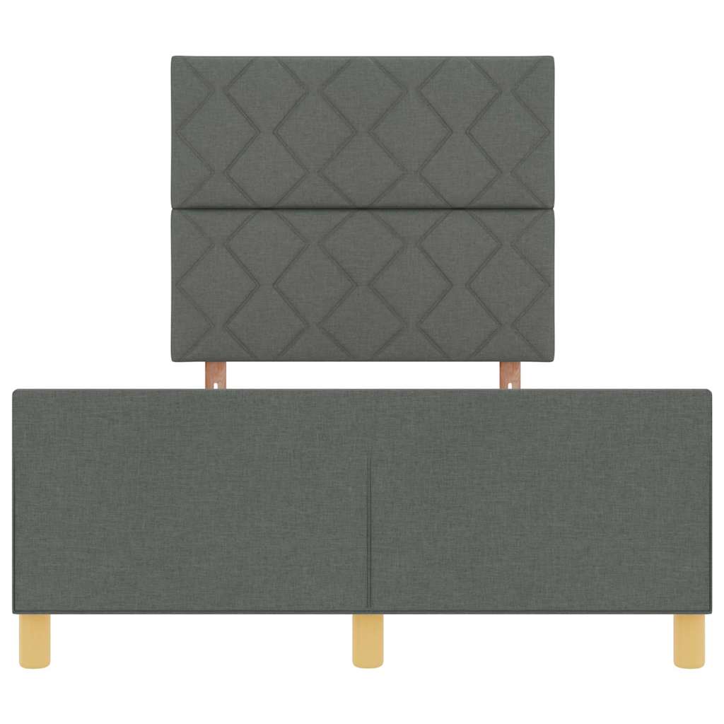 vidaXL Ramka łóżka Z zagłówkiem ciemno szary 120 x 200 cm tkanina