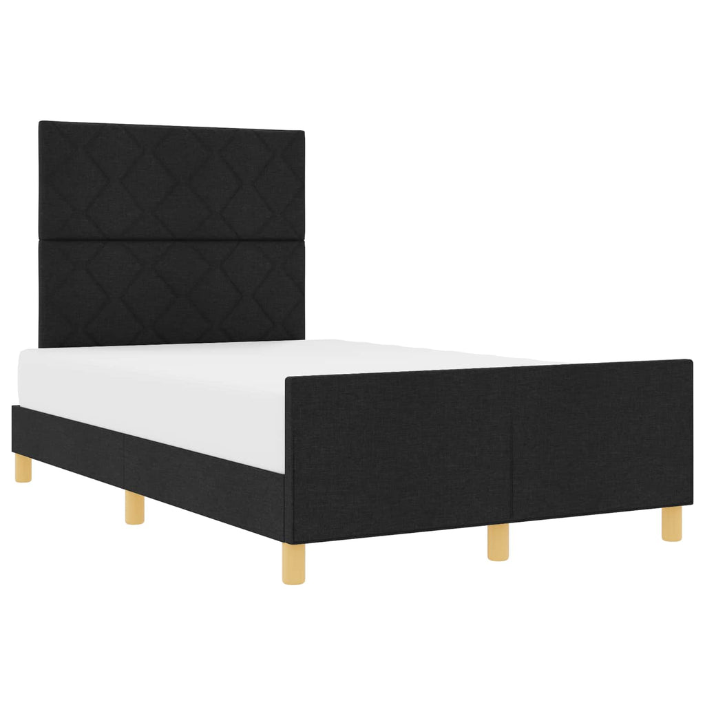 vidaXL Ramka łóżka Z zagłówkiem Czarny 120 x 200 cm tkanina