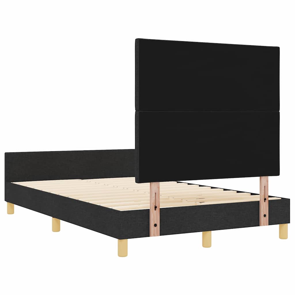 vidaXL Ramka łóżka Z zagłówkiem Czarny 120 x 200 cm tkanina