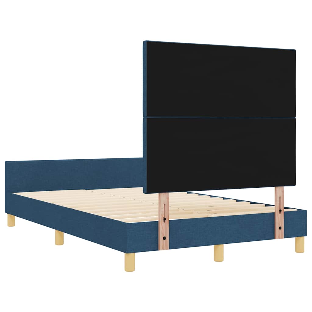 vidaXL Ramka łóżka Z zagłówkiem Niebieski 120 x 200 cm tkanina
