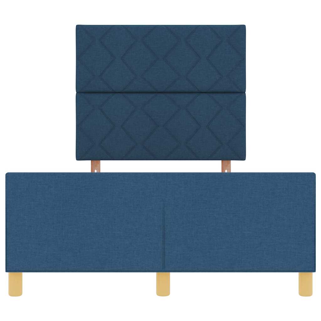 vidaXL Ramka łóżka Z zagłówkiem Niebieski 120 x 200 cm tkanina