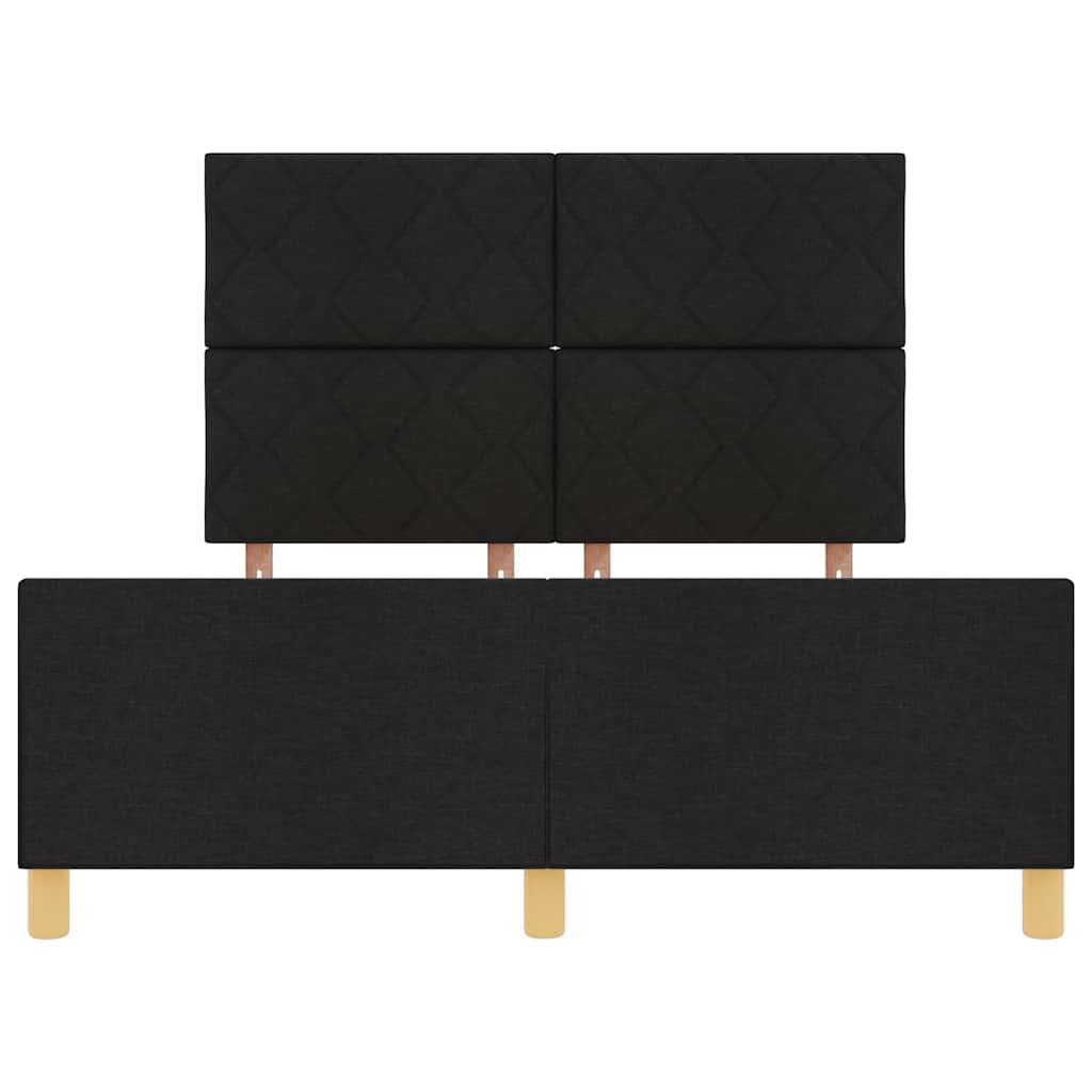 vidaXL Ramka łóżka Z zagłówkiem Czarny 140 x 190 cm tkanina