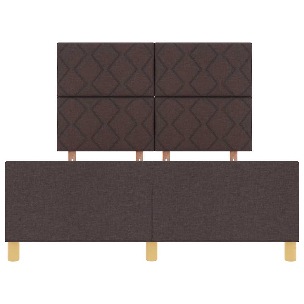 vidaXL Ramka łóżka Z zagłówkiem ciemnobrązowy 140 x 190 cm tkanina