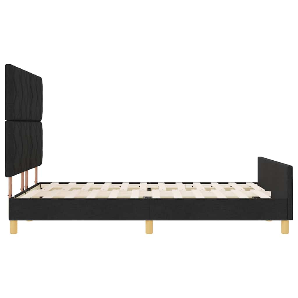 vidaXL Ramka łóżka Z zagłówkiem Czarny 160 x 200 cm tkanina