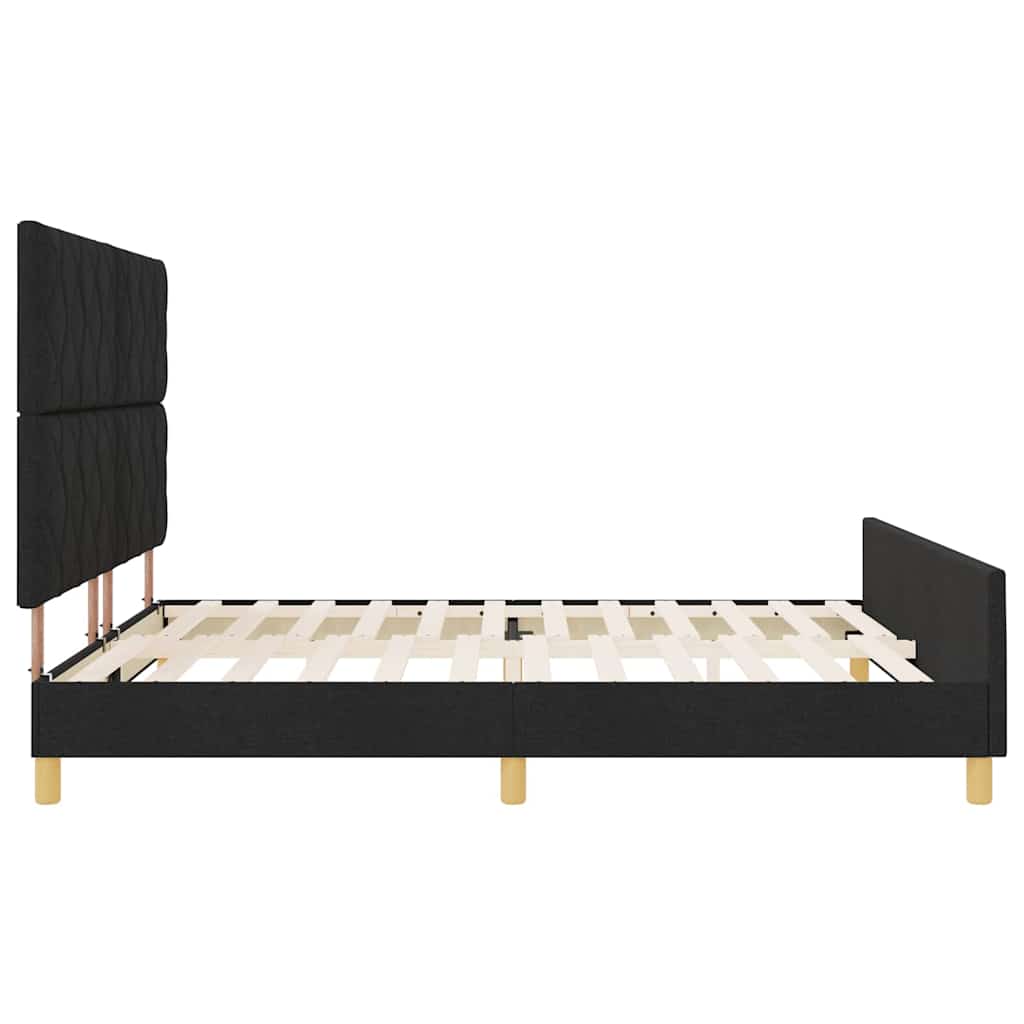 vidaXL Ramka łóżka Z zagłówkiem Czarny 180 x 200 cm tkanina