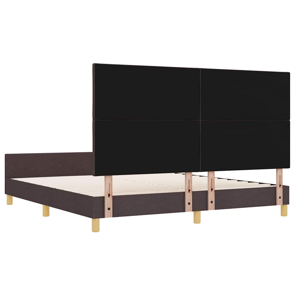 vidaXL Ramka łóżka Z zagłówkiem ciemnobrązowy 180 x 200 cm tkanina