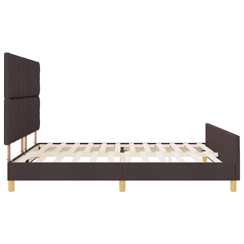 vidaXL Ramka łóżka Z zagłówkiem ciemnobrązowy 180 x 200 cm tkanina