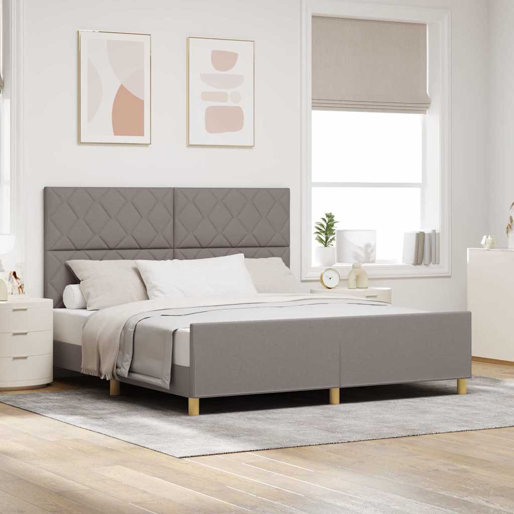 vidaXL Ramka łóżka Z zagłówkiem Ciemnoszary 180 x 200 cm tkanina