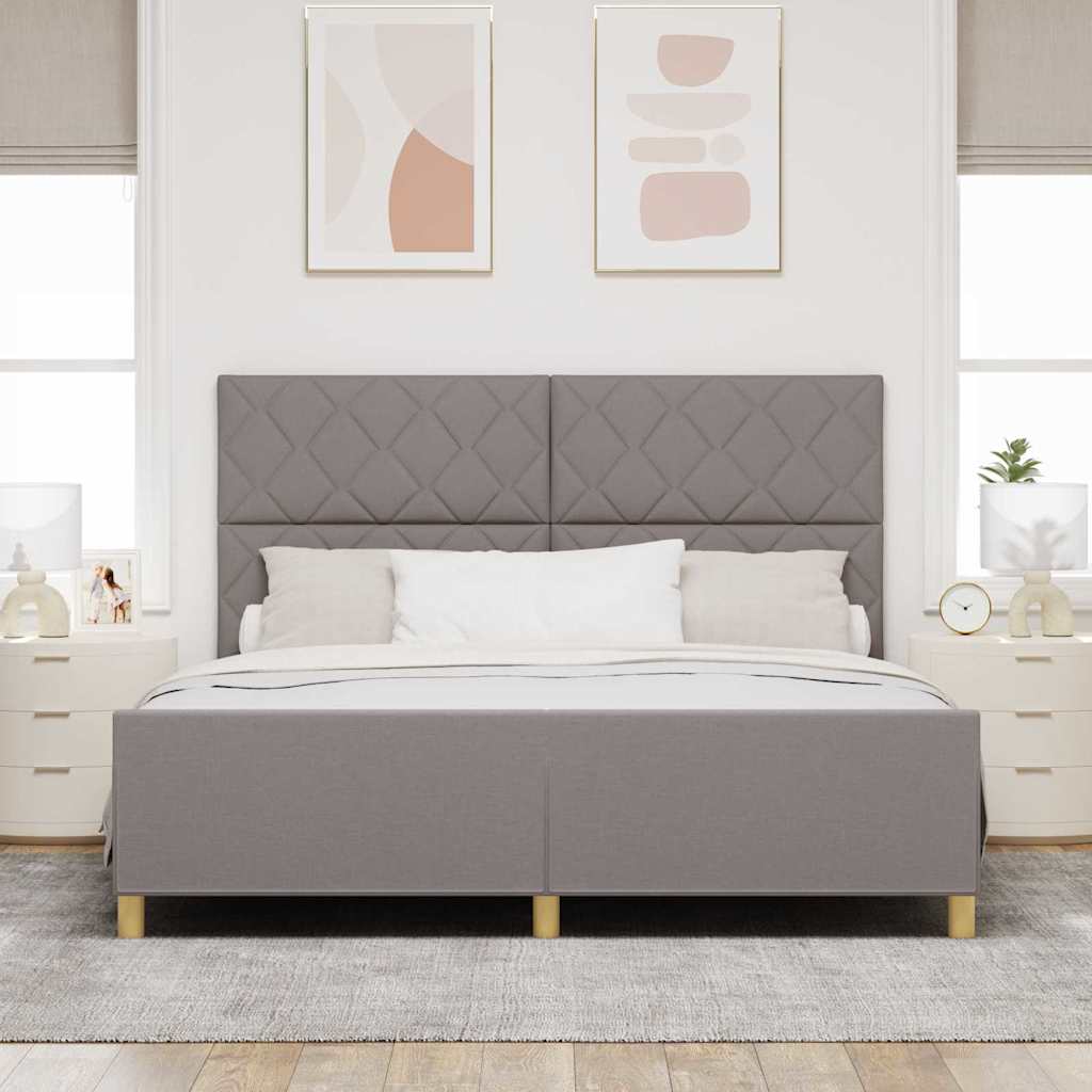 vidaXL Ramka łóżka Z zagłówkiem Ciemnoszary 180 x 200 cm tkanina