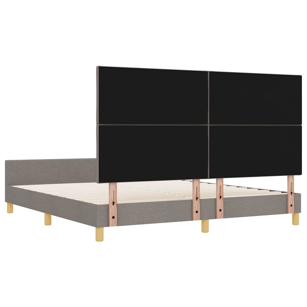 vidaXL Ramka łóżka Z zagłówkiem Ciemnoszary 180 x 200 cm tkanina