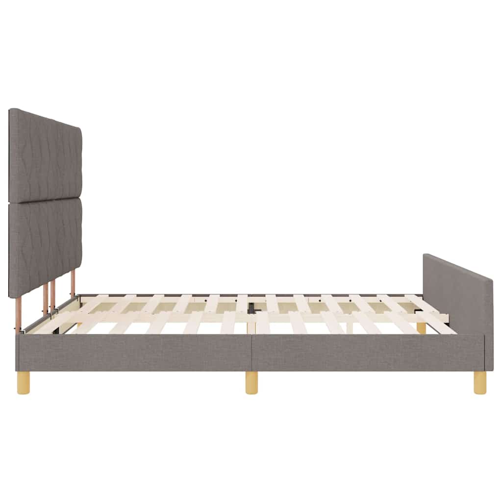 vidaXL Ramka łóżka Z zagłówkiem Ciemnoszary 180 x 200 cm tkanina