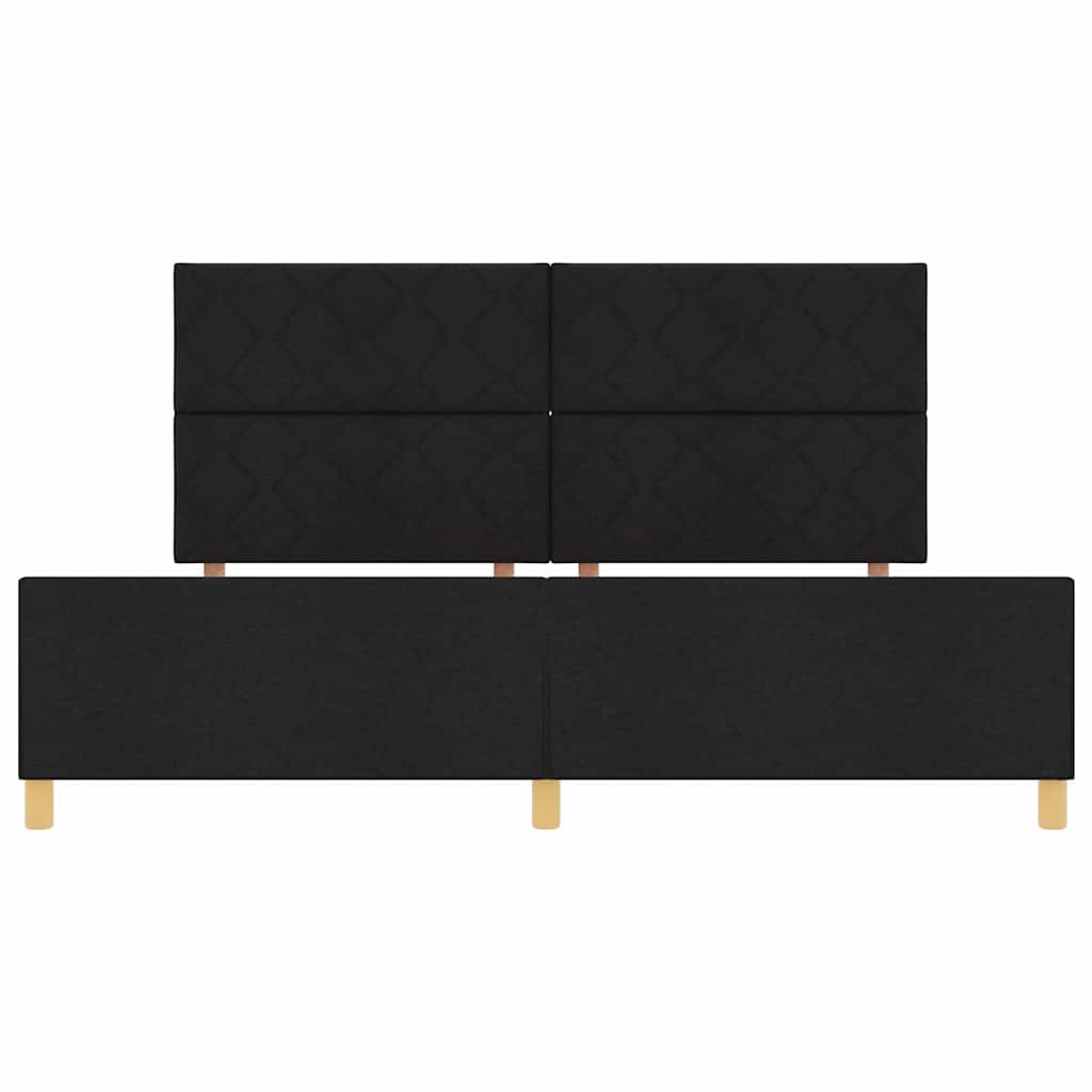 vidaXL Ramka łóżka Z zagłówkiem Czarny 200 x 200 cm tkanina