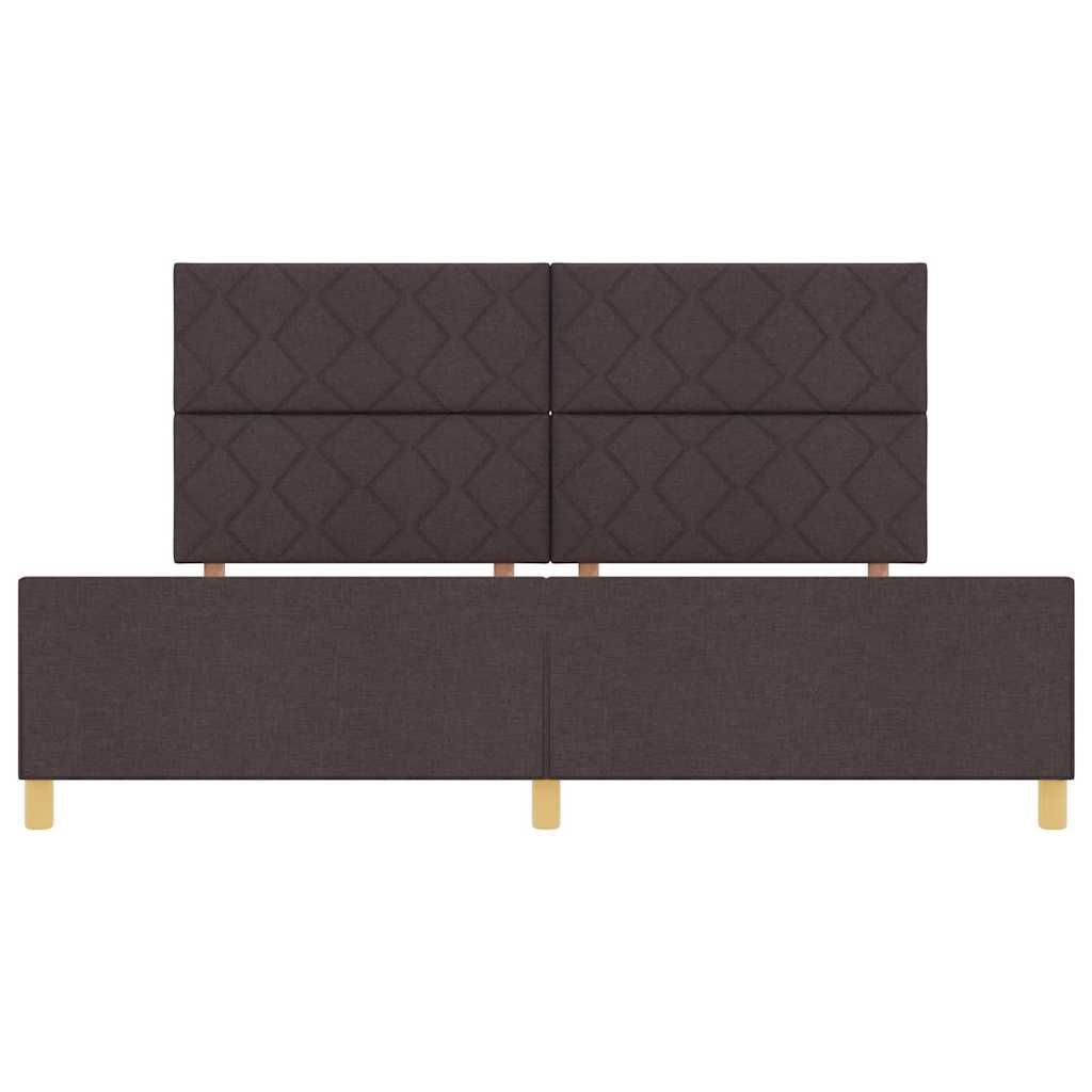 vidaXL Ramka łóżka Z zagłówkiem ciemnobrązowy 200 x 200 cm tkanina