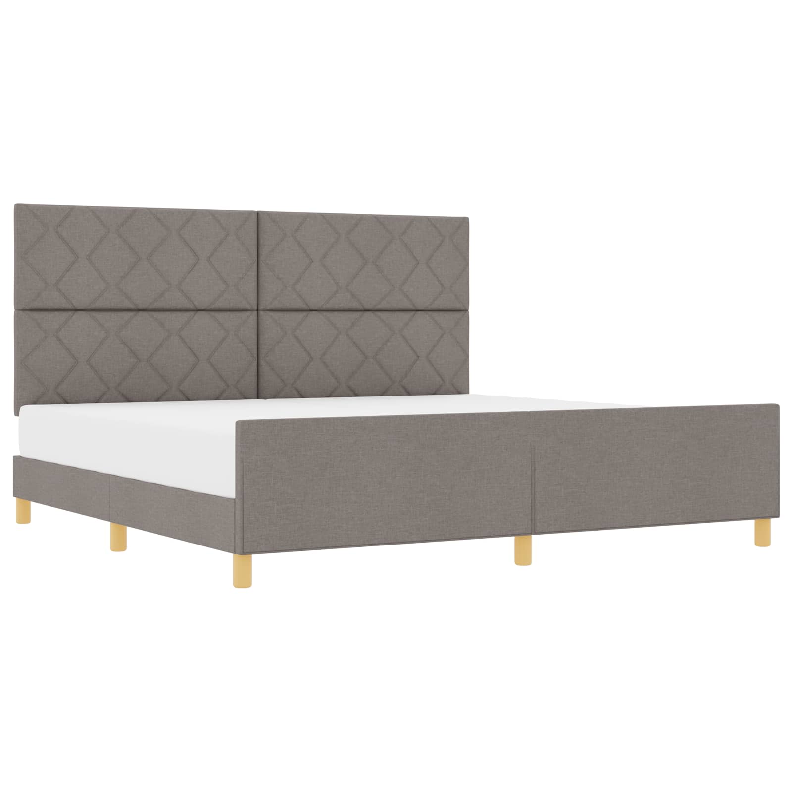 vidaXL Ramka łóżka Z zagłówkiem Ciemnoszary 200 x 200 cm tkanina