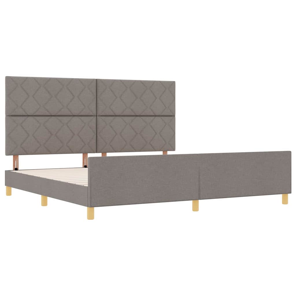 vidaXL Ramka łóżka Z zagłówkiem Ciemnoszary 200 x 200 cm tkanina