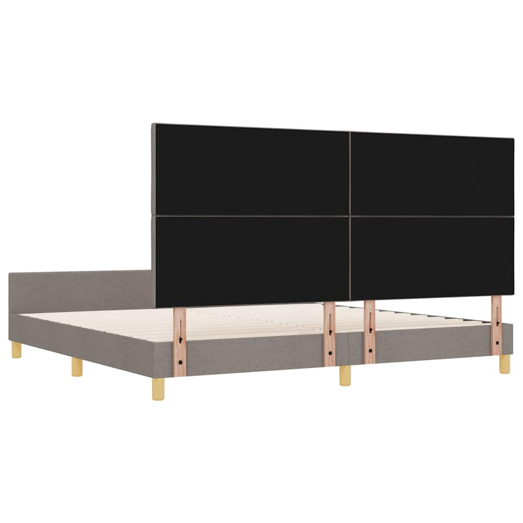 vidaXL Ramka łóżka Z zagłówkiem Ciemnoszary 200 x 200 cm tkanina