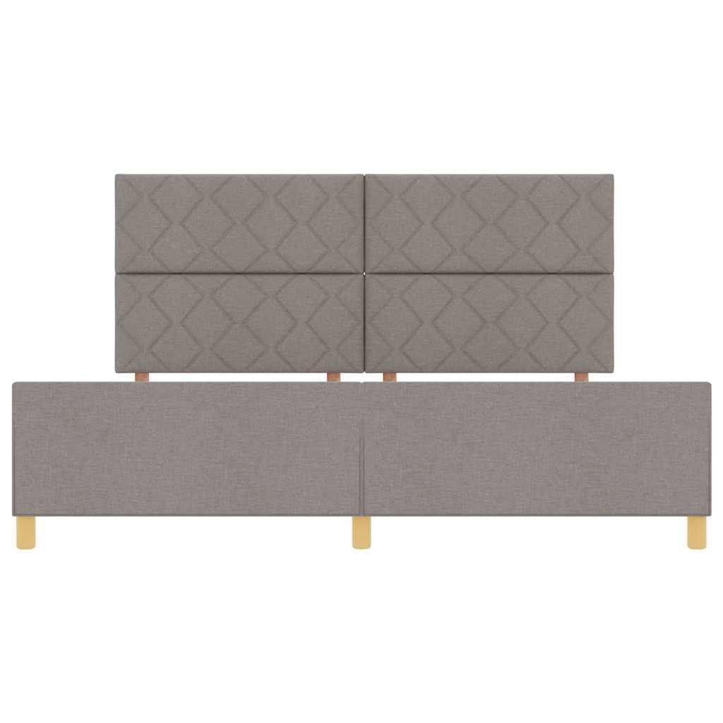 vidaXL Ramka łóżka Z zagłówkiem Ciemnoszary 200 x 200 cm tkanina
