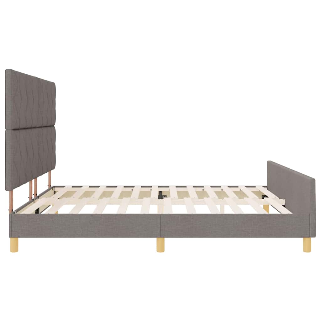vidaXL Ramka łóżka Z zagłówkiem Ciemnoszary 200 x 200 cm tkanina