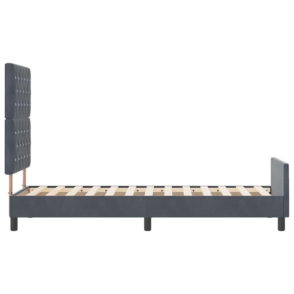 vidaXL Łóżko sprężynowe Z zagłówkiem ciemno szary 80 x 200 cm Aksamit